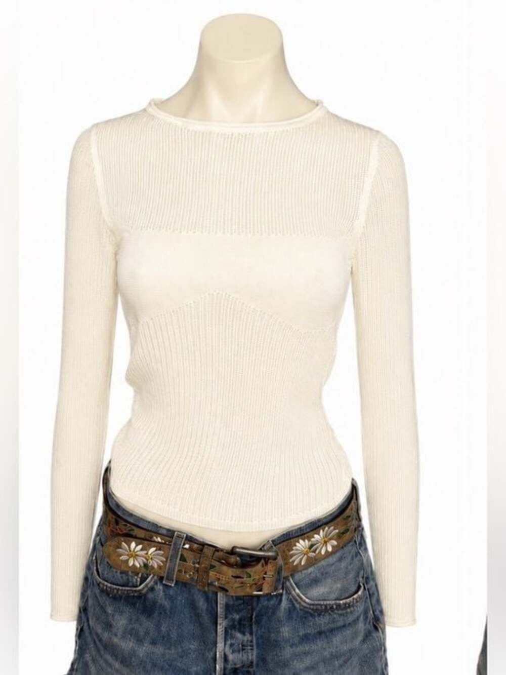 Revolve H:ours  Aya Glow In The Dark Mesh Top In White Glow Size Medium NEW - Picture 3 of 4